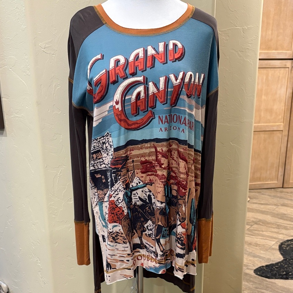 Double D Ranch Grand Canyon Graphic Tunic - Blue and Brown